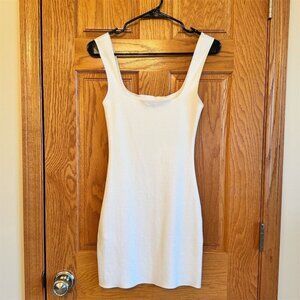 Zara Women's White Stretch Square Neck Bodycon Dress Size S